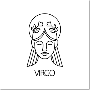 Virgo Zodiac Sign - Black Posters and Art